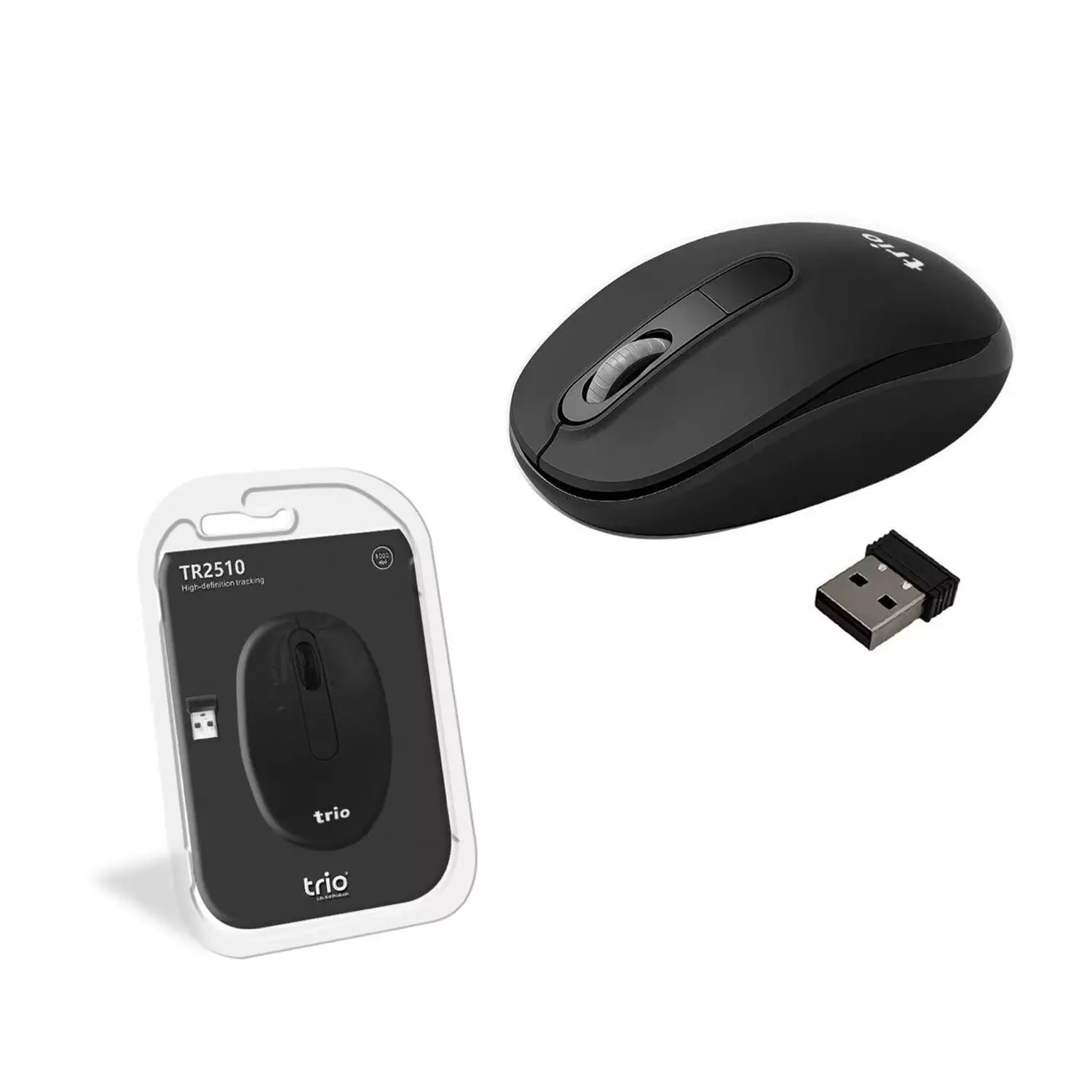 TRİO TR2510 Siyah Kablosuz Mouse – 2-4GHz Wireless, Sessiz, 1600 DPI, USB Nano